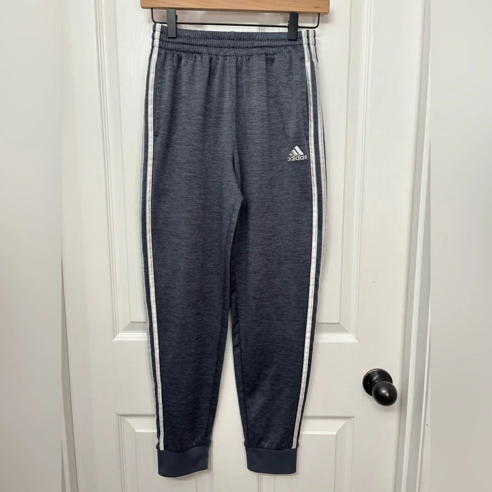 Gray 3-Stripe Joggers | Adidas Youth L (14/16)